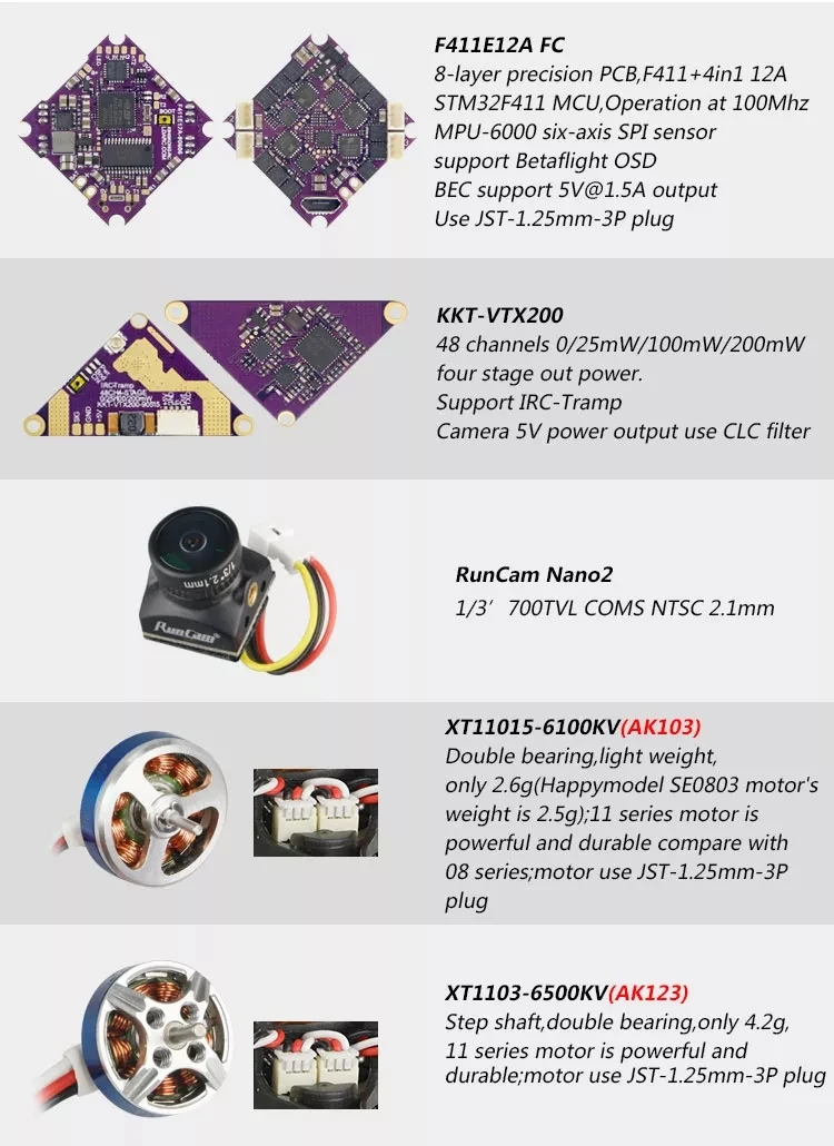 Стиль KINKONG/LDARC AK103 109 мм 3S 2,5 дюймов зубочистка FPV гоночный Дрон PNP/BNF F4 FC 12A Blheli_S ESC 25~ 200mW VTX Runcam