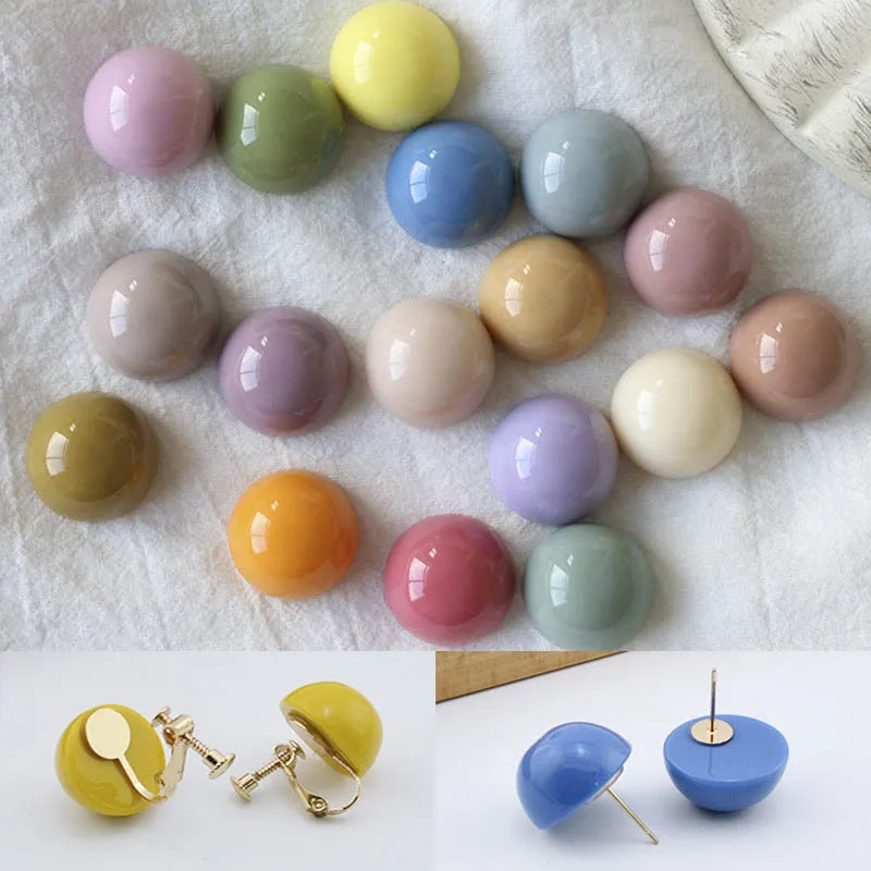 

10pcs 18mm Cabochon Bead for Diy Jewelry Making Round Resin Patch fit Earrings Hairpin Accessories Handmade Decoration Findings