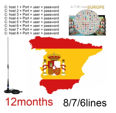 

2020 Spain 6/7/8 Lines 1 Year cccam/supcam Cline Reseller Panel free test for v7 v8 nova