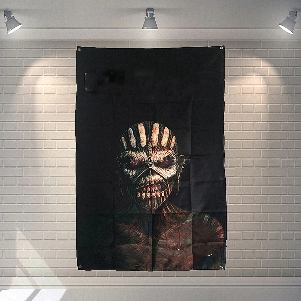 

High Quality Rock Theme Four Holes Flag & Banner Canvas Printing Wall Chart Band Logo Metal Music Posters Mural Wall Decor A3