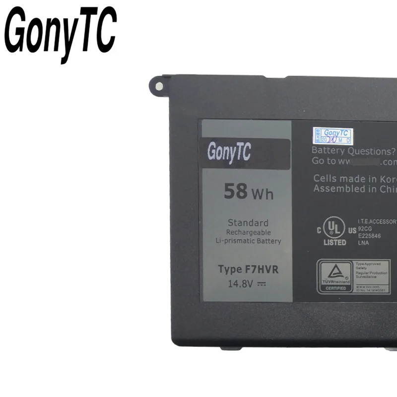 Bateria Original para Laptop F7hvr Inspiron Dell Série 7000 7537 17 7737 062vconfortáveis G4yjm T2t3j 4icp5 67 90 14.8v 58wh - Imagem 6