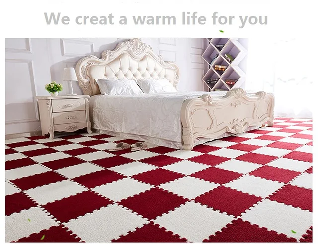 Ins Style Puzzle Square Carpet Push Bedroom Room Tile Non-slip Mat for  Living Room Rugs 30*40CM 49*66CM DIY - AliExpress