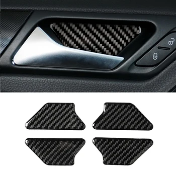 

For VW Golf 6 MK6 2010 2011 2012 2013 4pcs Car Carbon Fiber Interior Door Handle Bowl Cover Trim