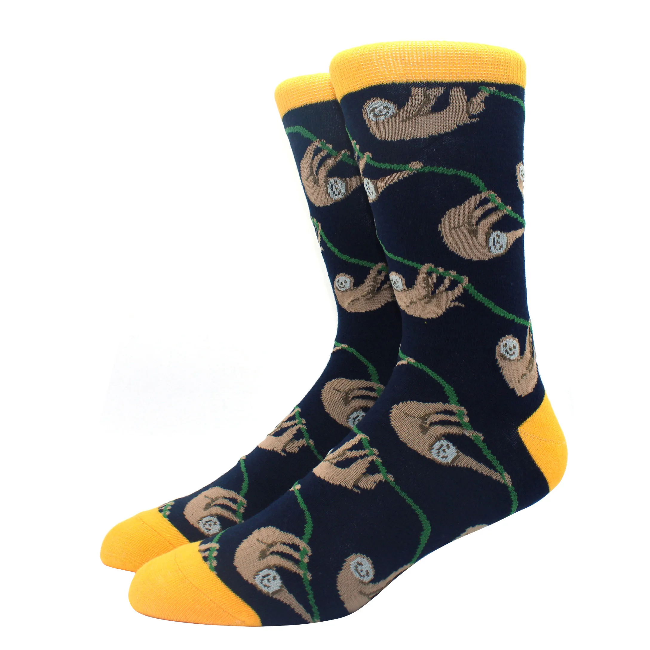 Vibrant Hiphop Cotton Men's Socks - Harajuku Fun Animal Design