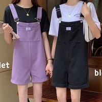 2024 Summer New Trendy Vintage Purple Jean Jumpsuit Women Cotton Wide Legs Bib Female Overalls Woman PersonAlibabaty Performers - Image 2
