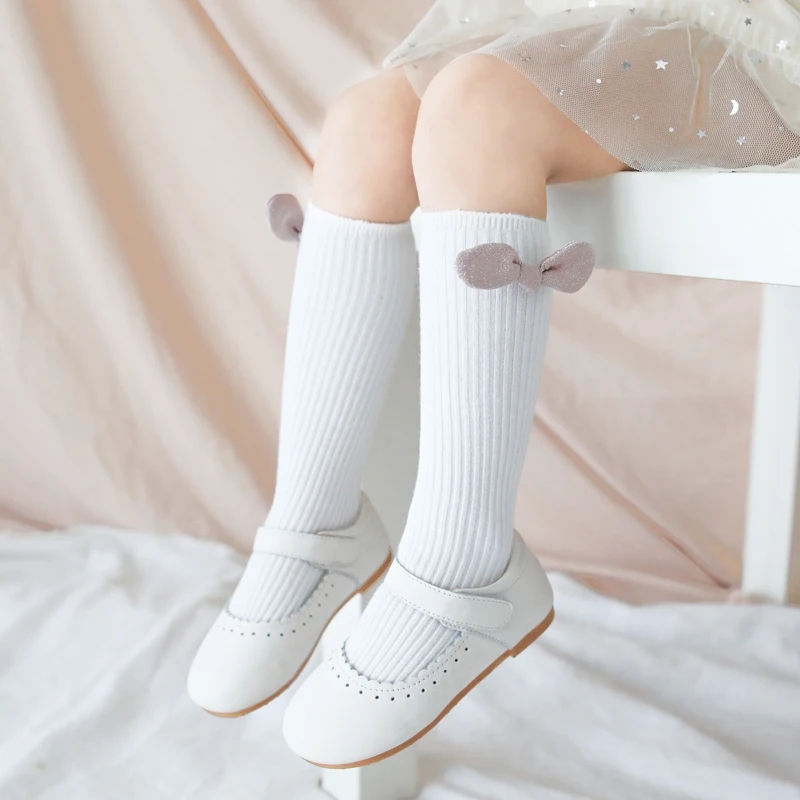 Новые носки для малышей однотонные гольфы для маленьких мальчиков и девочек Теплые детские носки осень-зима