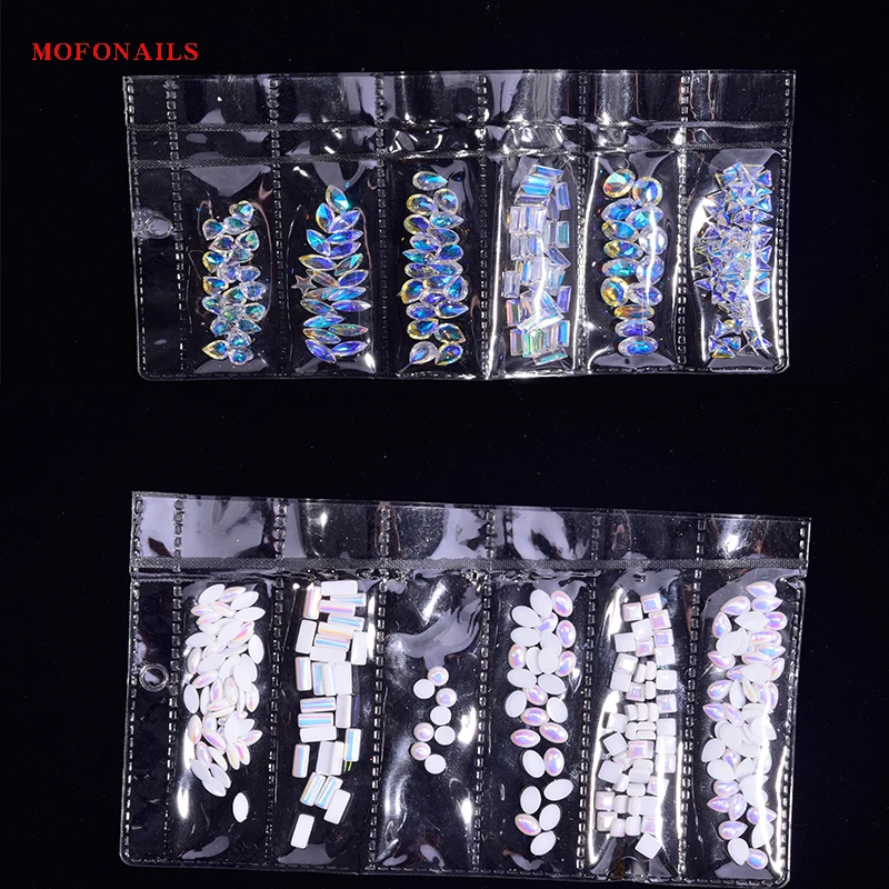 

6 Style/Bag 3D Nail Jewelry Rhinestone Flat-Back Luxury AB Pearl Rainbow Nail Crystal Rhinestone ST01 Nail Rhinestone Decoration