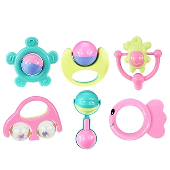 

Baby Rattle Cartoon Pattern Newborn Baby Fun Educational Toy Set 6 Piece Set Parent-child Interaction Early Childhood Education