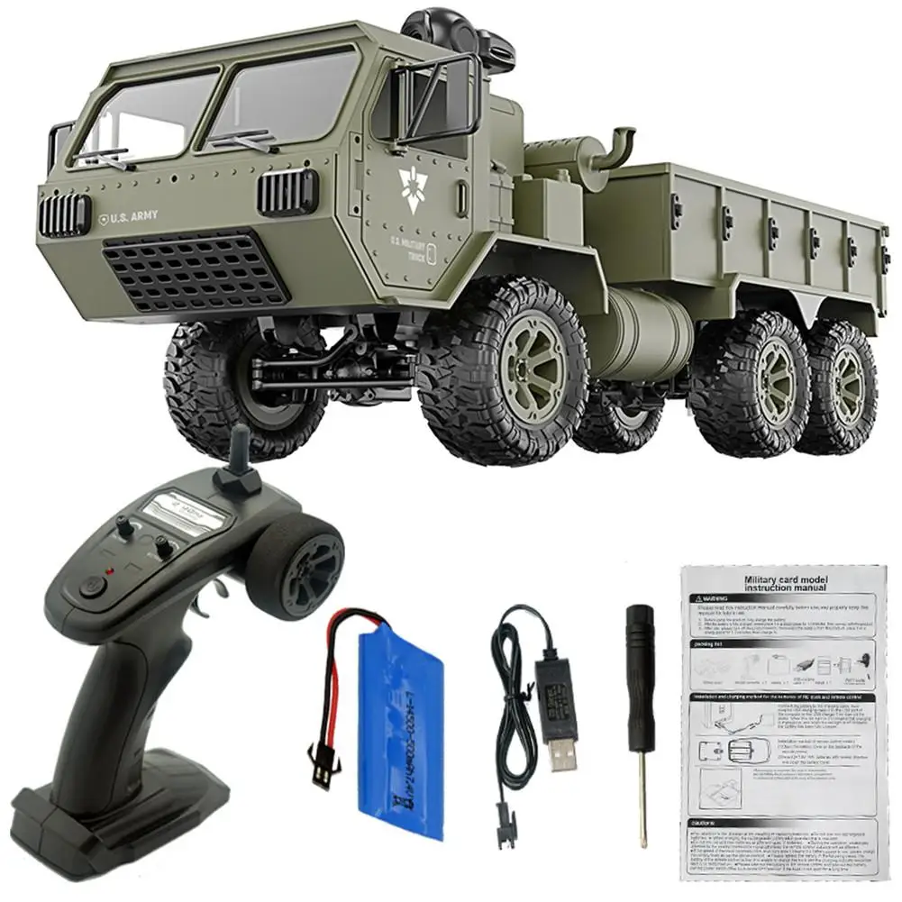 

TPFOCUS Fayee FY004A 1/16 2.4G 6WD Rc Car Proportional Remote Control Car Simulation Military RC Truck RTR Model Cars Toys