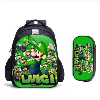 

16 Inch Mario Bros Children School Bags Orthopedic Backpack Kids School Boys Girls Teenage Mochila Infantil Catoon BookBags
