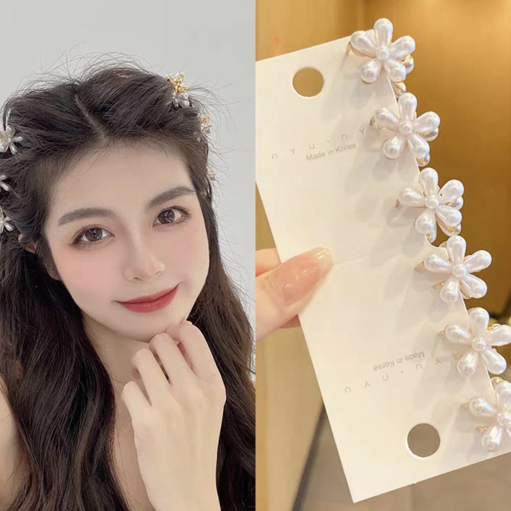 1Set Legierung Mini Perle Frauen luft Krallen Kleine Haar Krallen Kinder Süße Haarnadeln Haar Clips Mode Matte Stirnbänder Haar zubehör – Detail 5