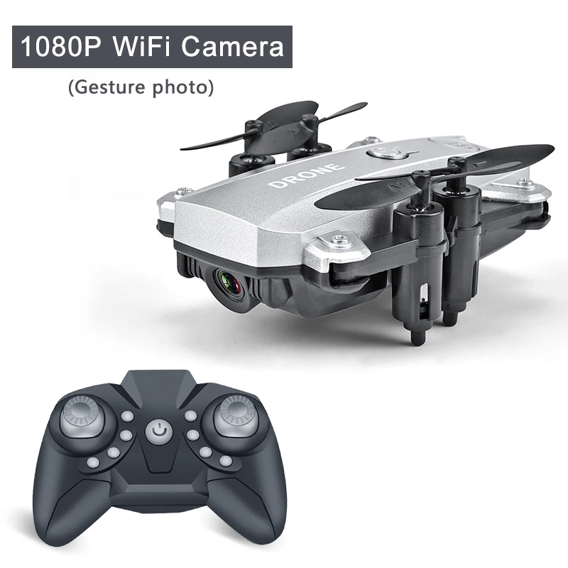 M9 складной мини-Дрон с RC камера квадрокоптера держать Wi-Fi FPV Карманный Дрон с высокой фиксацией - Цвет: white 1080P