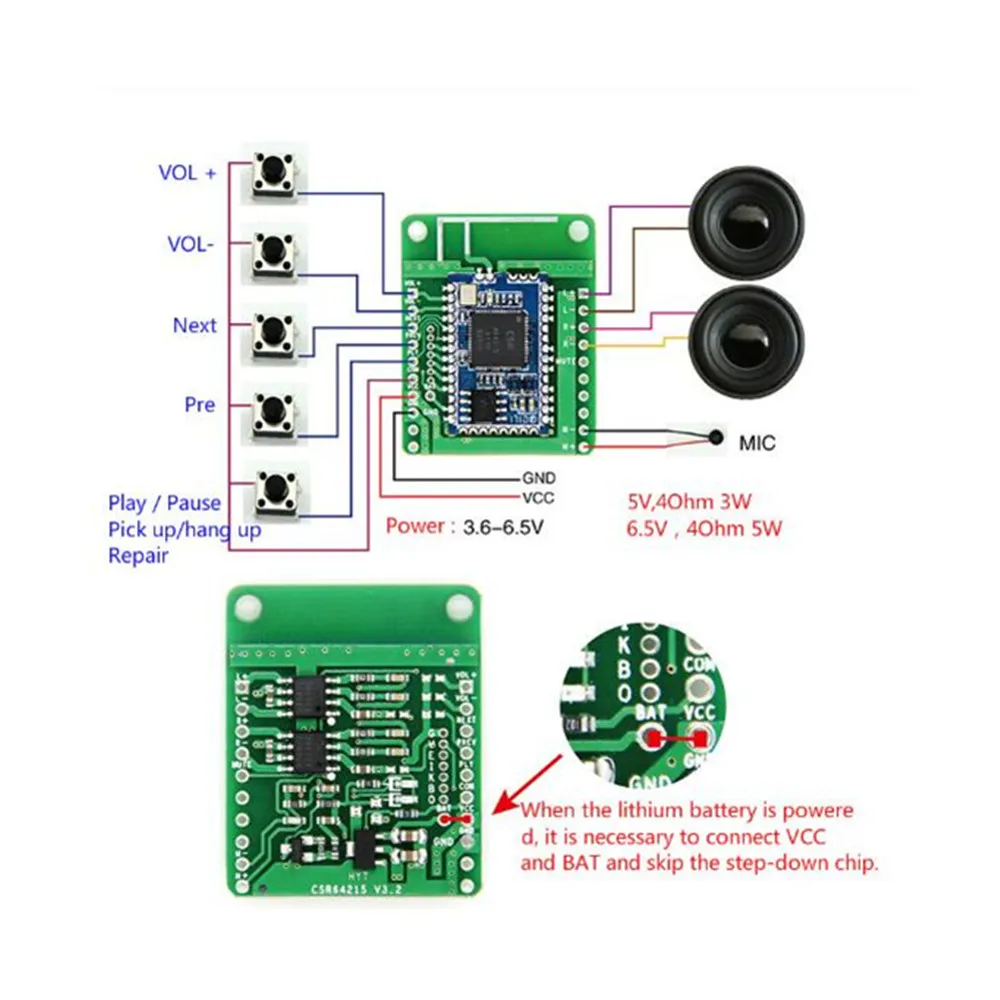 Taidacent DC 5V Amplifier CSRA64215 APTXLL Lossless Music Hifi Bluetooth 4 2 Audio Amplifier Receiver Board 5W 2
