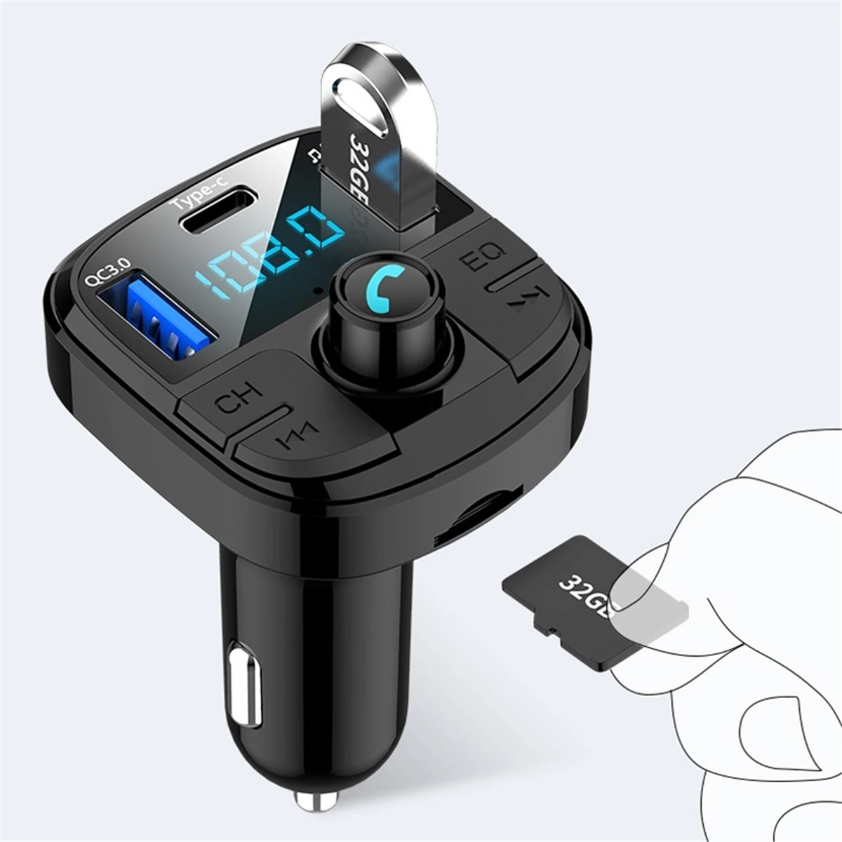 Двойное USB Автомобильное зарядное устройство bluetooth 4,2 fm-передатчик цифровой 3.4A Интеллектуальный распределительный ток Быстрая зарядка usb зарядное устройство