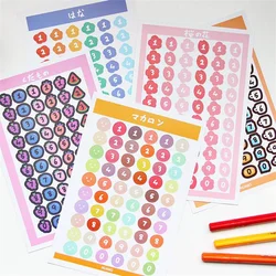 1/10/40PCS Kids Cute Kawaii Sticker Number Colorful Stickers for School Kindergarten Collage Journal Decoration Cute Stationery
