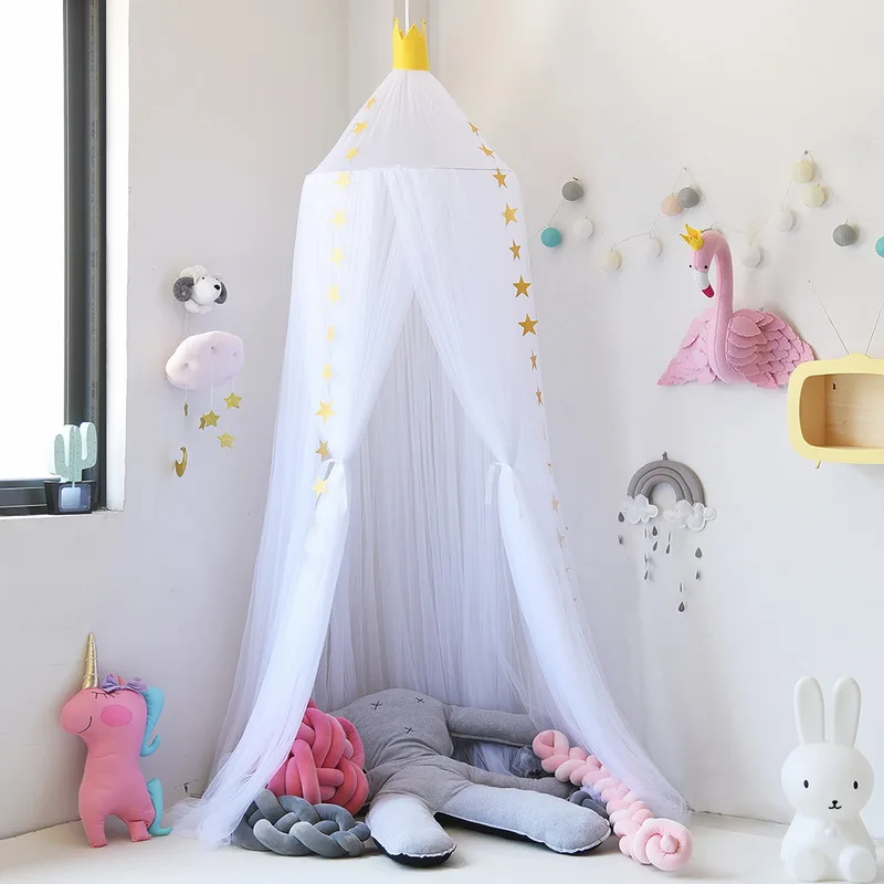 Подвесная москитная сетка для новорожденных, навес для палатки, детское постельное белье, круглая москитная сетка для декора детской комнаты