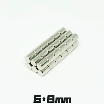 

100pcs 6mm x 8mm Super Strong Powerful Permanet Rare Earth Magnet6*8mm Small Round Neodymium Magnets N35