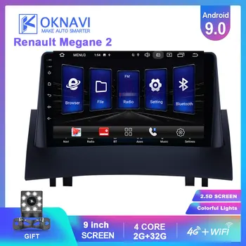 

OKNAVI Android 9.0 For Renault Megane 2 2004 2005-2008 Car Multimedia Player DVD GPS Navigation Radio Head Unit With 4G Camera