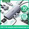 Adaptateur 10 en 1 HUB USB C vers Multi USB 3.0, Accessoires HDMI avec Séparateur 3 Ports pour MacBook Pro
