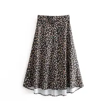 Модная женская юбка с цветочным принтом, асимметричная длинная юбка с высокой талией, faldas mujer moda, Повседневная Новая Шикарная женская одежда