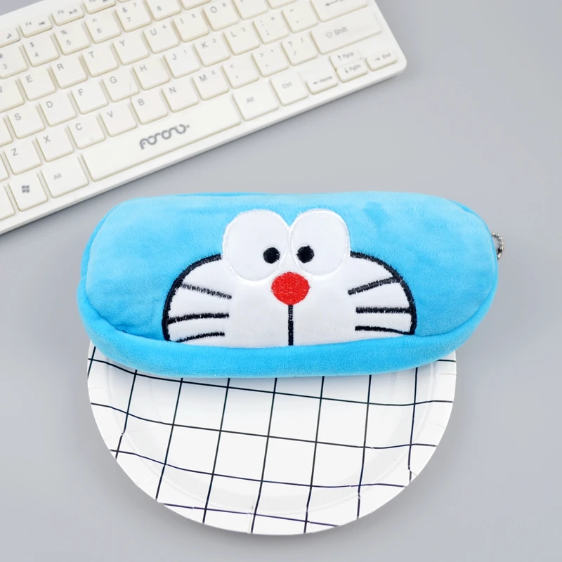 Модный бархатный чехол Doraemon с героями мультфильмов Хранение Кошелек пенал для карандашей ручек сумка кошелек пенал для канцелярских принадлежностей сумочка для косметики