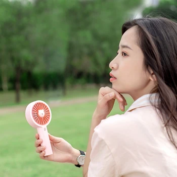 

1PCs Handheld Personal Mini Fan USB Rechargeable Portable Fan Cooler With Strap Adjustable 3 Speed For Office Outdoor Travel