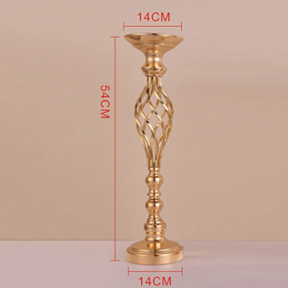54cm (10pieces) 10 шт./лот подсвечники подсвечник стенд столб цветы вазы Свадебные украшения центральные дорожные свинцовые канделябры - Цвет: 54cm (10pieces)