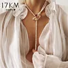 17KM Vintage Pearl Necklaces For Women Fashion Multi-layer Shell Knot Pearl Chain Necklace 2022 NEW Coin Cross Choker Jewelry ► Photo 1/6
