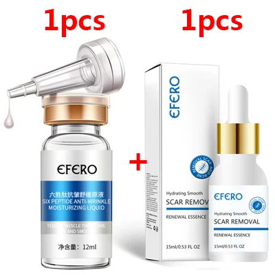 2Bottles Argireline шесть пептидов Сыворотка для лица против старения акне удаление шрамов крем для лица Уход за кожей увлажняющая эссенция для лица сужение пор - Вес нетто: 2Bottles
