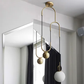 

Postmodern Home Decor LED Lighting Light Fixtures Loft Hanging Lamp Personality Design Glass Pendant Luster Suspension Luminaire