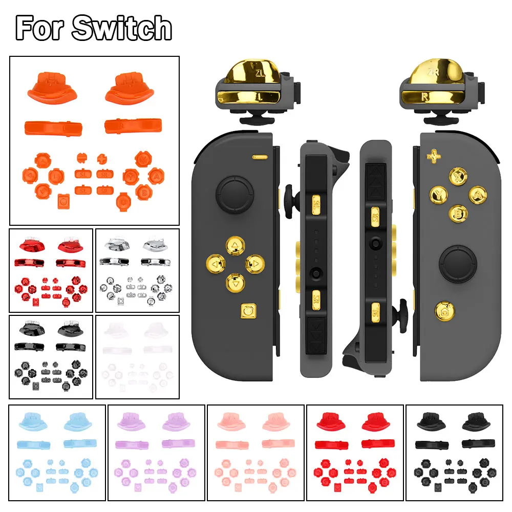 New For Switch Gamepad Metal Button ZL ZR L R Replacement Grips Parts Full Sets For Nintendo