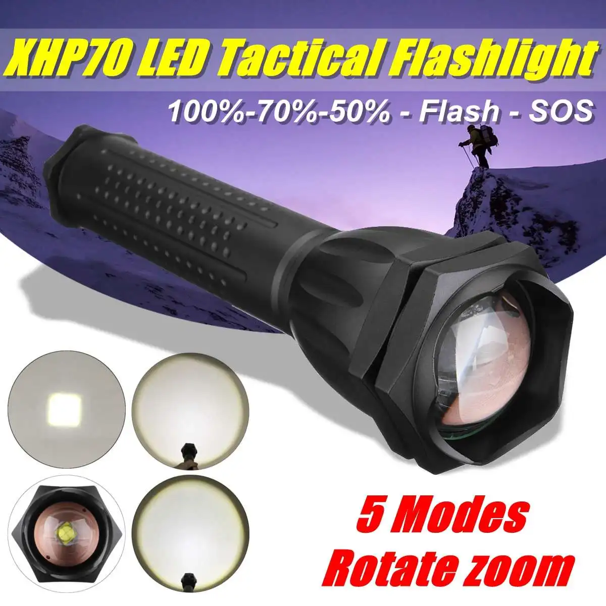 

led flashlight 90000 lumens xhp70.2 most powerful flashlight 26650 usb torch xhp70 lantern 18650 hunting lamp hand light