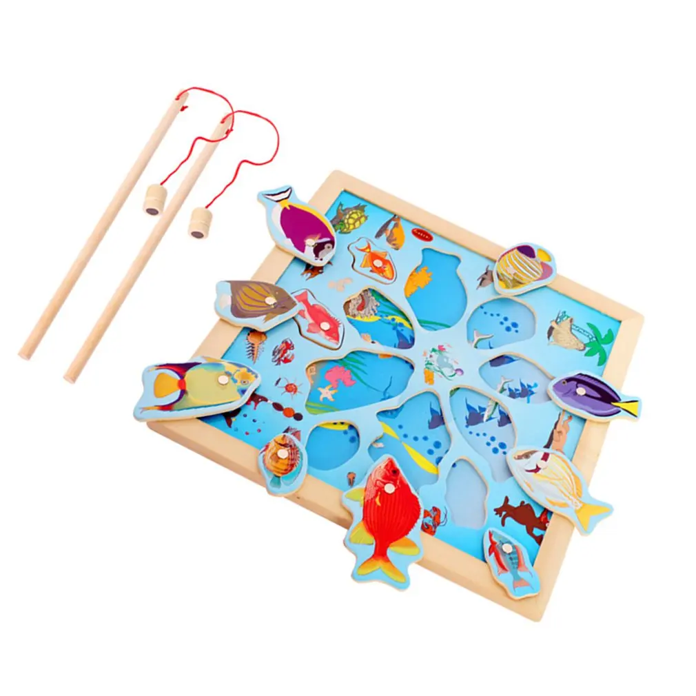 Детские развивающие игрушки, деревянные магнитные игрушки для рыбалки, детские игрушки для рыбалки, игрушки для родителей и детей, Игрушки для раннего обучения
