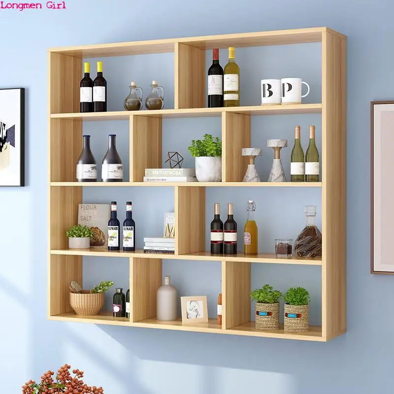 Wall-mounted Dining Room Home Wine Rack Bar Furniture Shelves Hanging Wine Rack Creative Multi-layer Modern Cabinet
