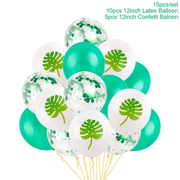 Leaf balloon 1 FENGRISE пальмовых листьев в гавайском стиле вечерние украшения Гавайи тропический вечерние летние Фламинго участник Luau Свадебный декор Алоха, ананас - Цвет: Leaf balloon 1
