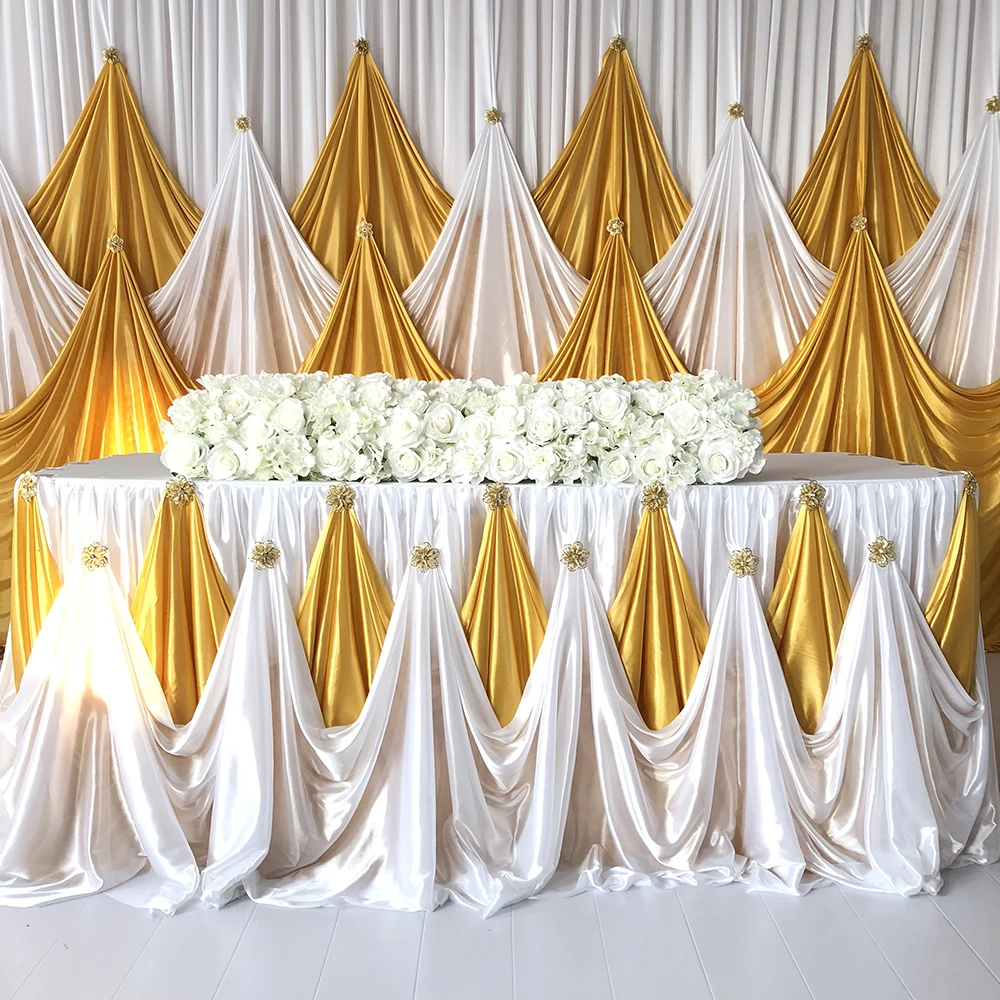 2019 Oktober Nieuwe Aankomst Ijs Zijde Achtergrond Tafel Rok Met Luxe Broche Voor Bruiloft Decor 2019 Oktober Nieuwe Aankomst Ijs Zijde Achtergrond Tafel Rok Met Luxe Broche Voor Bruiloft Decor