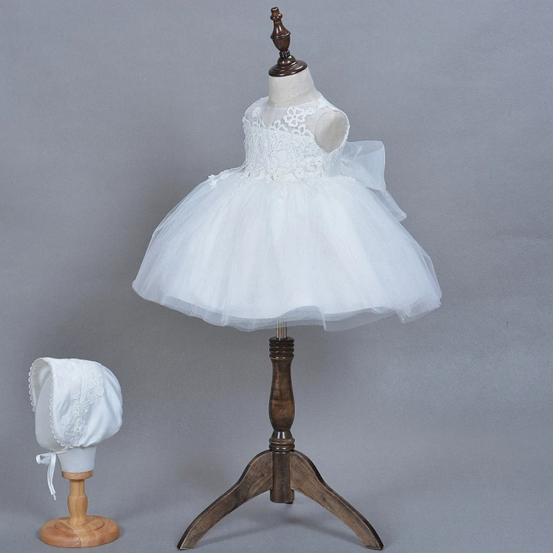Платье на крестины для маленьких девочек; дамская шляпа без полей; белая детская официальная одежда; Vestido Bebe; нарядное платье с вышивкой; платье для крещения