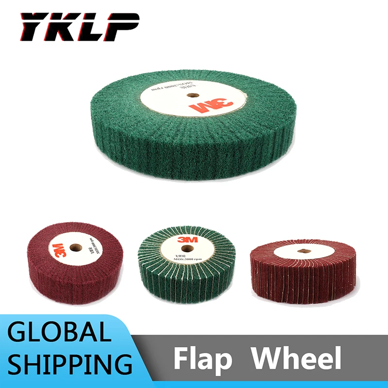 

4" ~ 12" Non-woven Flap Polishing Wheel Abrasive Remove Rust Green 180 Red 240/320 Grit New