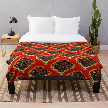 

Vegemite Toast Pattern Blanket Wool Flannel Plush Blanket Bedspread For office Sherpa Blanket Couch Quilt Cover Travel