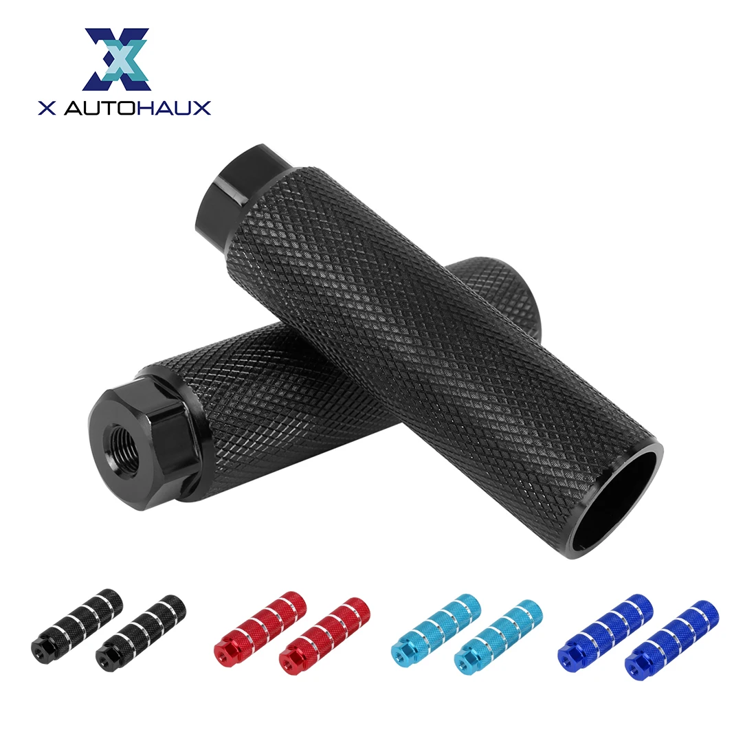 

X Autohaux 2 шт. цилиндр из алюминиевого сплава для BMX MTB велосипедная ось задние Подножки черная красная синяя велосипедная педаль