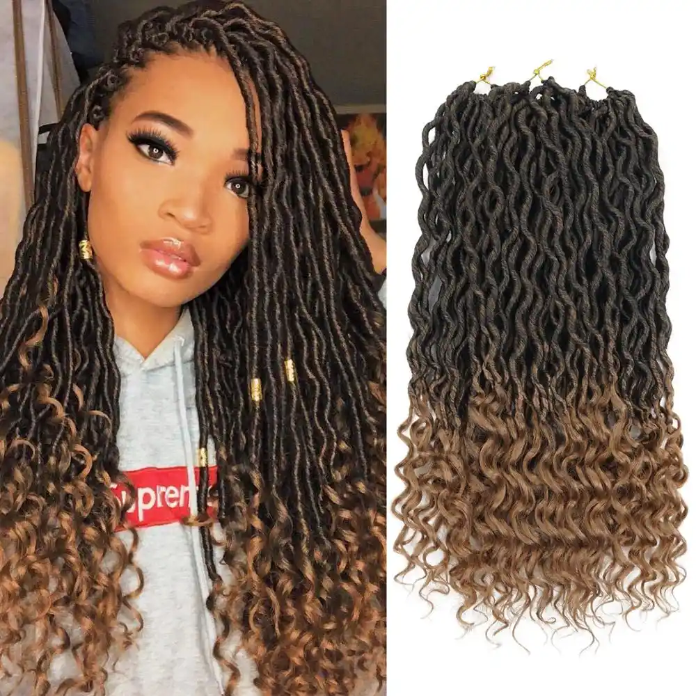 وصلات شعر كروشيه ناعمة ضفائر شعر كروشيه ضفائر شعر صناعية ضفائر شعر بوهيمية وصلات شعر - AliExpress