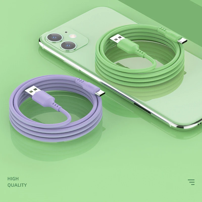 Хит продаж! 3A Тип C USB Дата кабель для oneplus 8 pro жидкостный Мягкий Силиконовый Micro