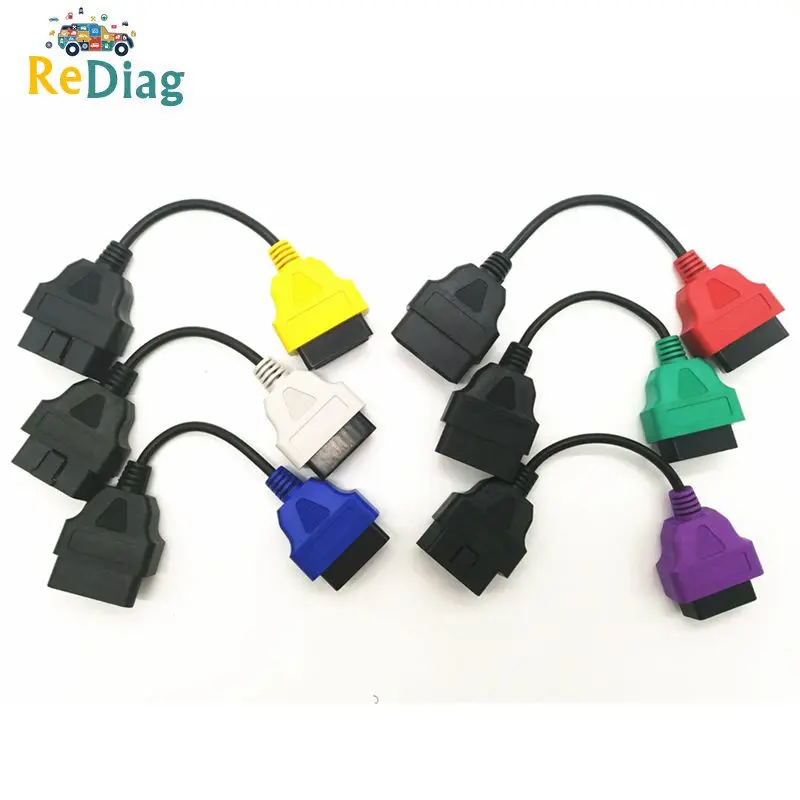 

High Quality 6PCS/LOT FOR FIAT ECU OBD2 Connector Diagnostic Cable For Fiat ECU Scan MultiECUScan Cable for Fiat