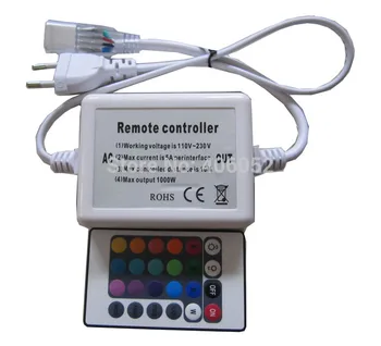 

IR RGB Led Controller 10set/lot AC110V-220V 6A 600W 24 Keys LED Strip RGB Controler 220V 10 Common Anode AC