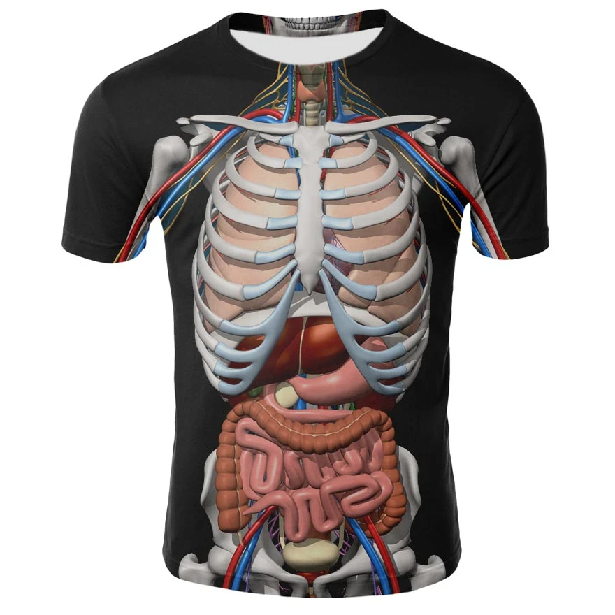 2020 New Fashion Male Skeleton Internal Organs 3d Printed Round Neck Short Sleeved T Shirt Anime Funny Halloween Men T Shirt T Shirts Aliexpress