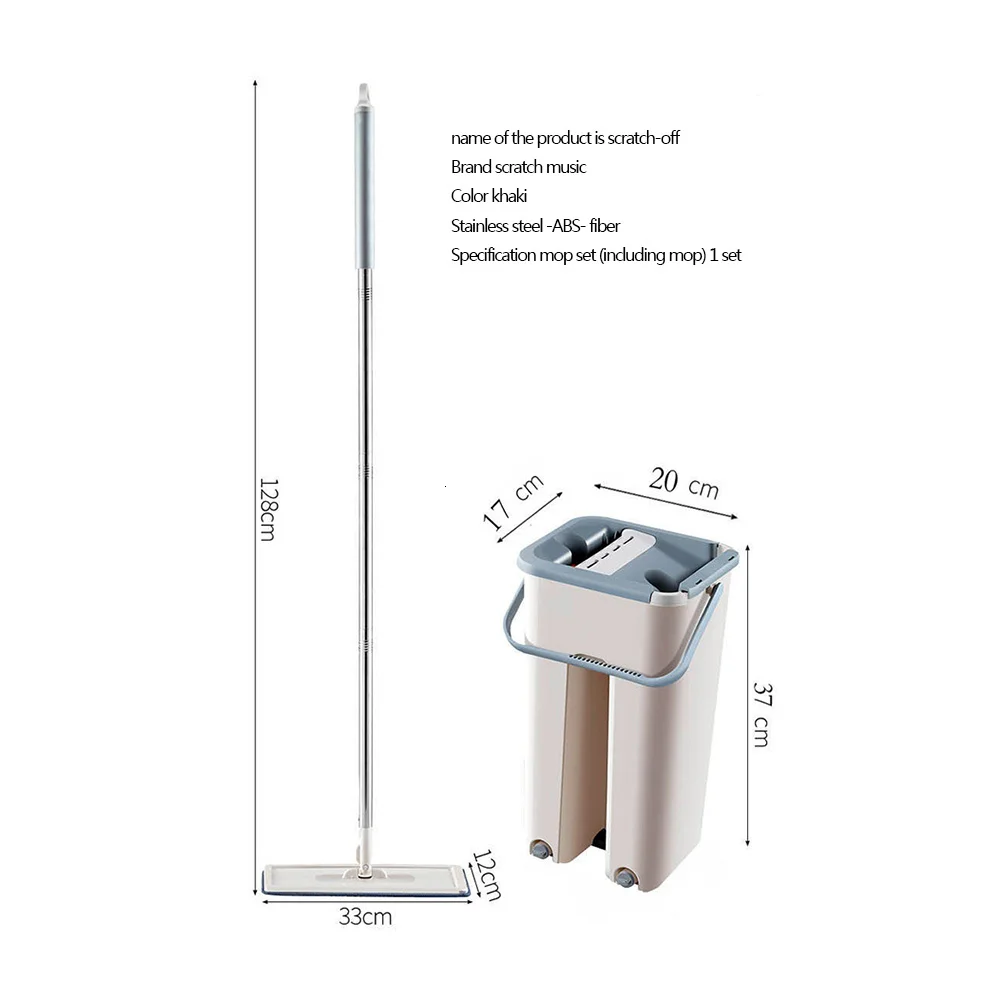 1pc Magic Cleaning Mops Free Hand Spin Cleaning Microfiber Mop With Bucket Flat Squeeze Spray Mop Home Kitchen Floor Clean Tools
