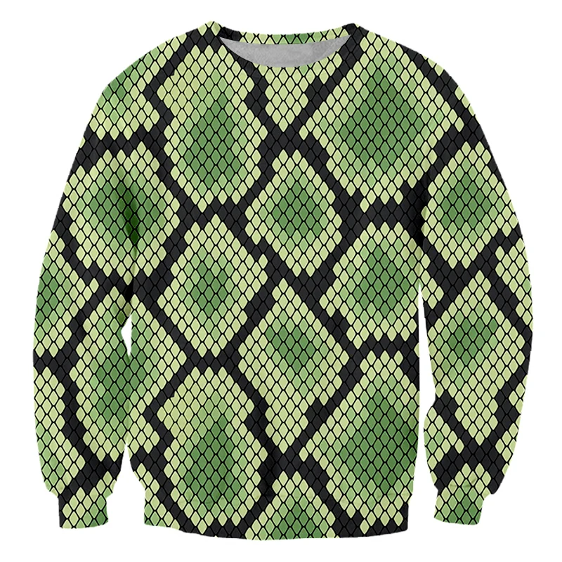

IFPD EU Size Men's Hot Sale 3D Snake Scale Sweatshirts Animal Print Casual Plus Size Clothing Unisex Autumn Pullovers Drop Ship