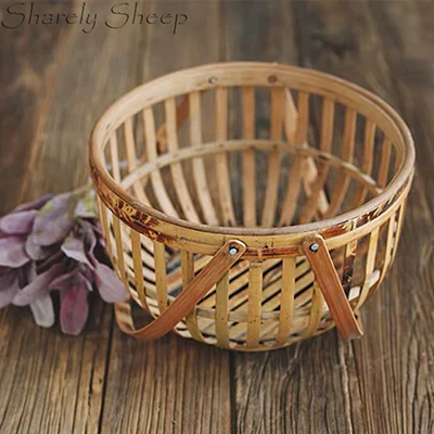 Style C (30 x 19 cm) Корзина из ротанга ручной работы новорожденный реквизит для фотосессии старый стиль винтажная чаша для маленьких девочек и мальчиков корзина для фотосессии реквизит аксессуары для фото - Цвет: Style C (30 x 19 cm)