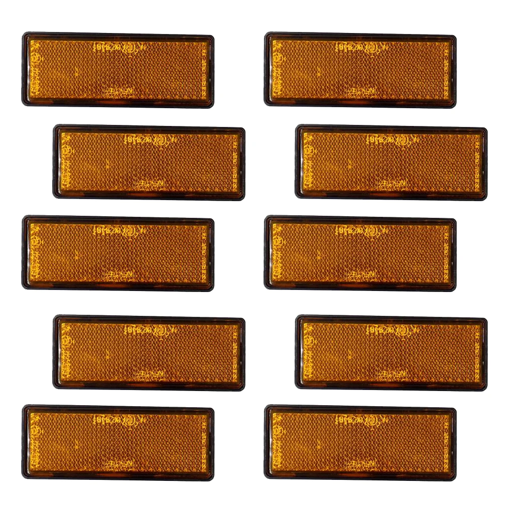 Orange 3.5x8.8cm Oblong Rear Reflector Pack of 10 Trailer Fence /Gate Post