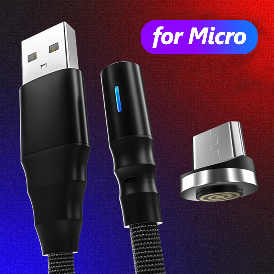 Магнитный кабель Venroii usb type C 3A для быстрой зарядки Micro шнур ...